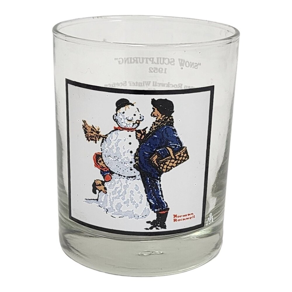 Norman Rockwell 1979 Arby's Pepsi Collector Series Glass Snow Sculpturing 1952